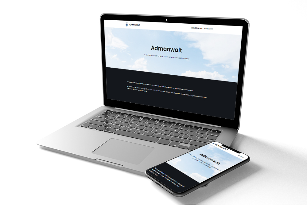 Mockup web y móvil Admanwalt